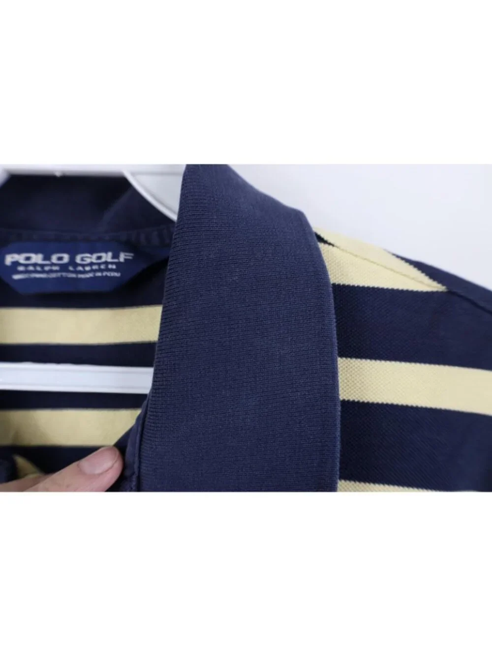 Vintage Polo Golf Ralph Lauren Mens Medium Faded Striped Color Block Polo Shirt